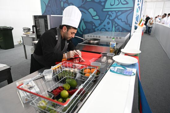 Opening of the International Cup of Chefs KazanForum 2023 as part of the 14th Russia - Islamic World: KazanForum International Economic Forum. Chefs' national teams from 11 countries will compete in the art of cuistine. Crediting the source is mandatory when using the photo. Location: Russia, Republic of Tatarstan, Kazan. Author: Svetlana Shevchenko/ANO “Directorate for Sports and Social Projects”. KAZANFORUM 2023. Dialogue of Cultures: Opening of the International Cup of Chefs KazanForum 2023