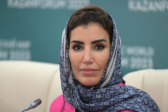 Siham Al Harti, Board Member, Omani Chamber of Commerce and Industry. News conference, International Cooperation and Innovation: New Opportunities and Prospects for Cooperation with the Persian States, during the 14th Russia - Islamic World: KazanForum International Economic Forum. Crediting the source is mandatory when using the photo. Location: Russia, Republic of Tatarstan, Kazan. Author: Evgeny Biyatov/ANO “Directorate for Sports and Social Projects”. KAZANFORUM 2023. News conference, International Cooperation and Innovation: New Opportunities and Prospects for Cooperation with the Persian States