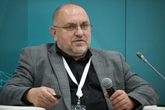 Oleg Kravchuk, Deputy Director of Strategic and International Projects at Security Code, at the session, Cybersecurity Technologies: Exporting Solutions for Critical Information Infrastructure, held as part of the 14th Russia - Islamic World: KazanForum International Economic Forum. Crediting the source is mandatory when using the photo. Location: Russia, Republic of Tatarstan, Kazan. Author: Vladimir Astapkovich/ANO “Directorate for Sports and Social Projects”. KAZANFORUM 2023. Cybersecurity Technologies: Exporting Solutions for Critical Information Infrastructure