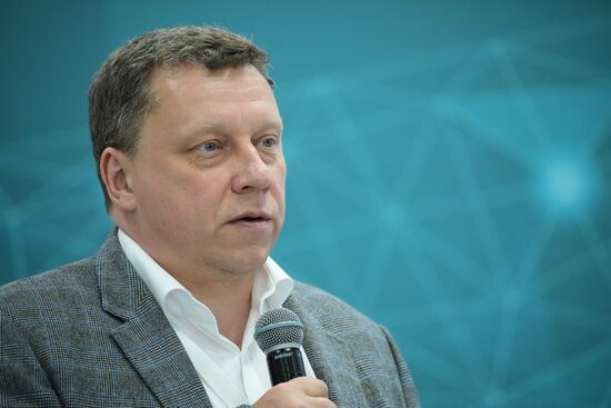 President of the Trusted Platform Association Andrey Tikhonov at the session, Cybersecurity Technologies: Exporting Solutions for Critical Information Infrastructure, held as part of the 14th Russia - Islamic World: KazanForum International Economic Forum. Crediting the source is mandatory when using the photo. Location: Russia, Republic of Tatarstan, Kazan. Author: Vladimir Astapkovich/ANO “Directorate for Sports and Social Projects”. KAZANFORUM 2023. Cybersecurity Technologies: Exporting Solutions for Critical Information Infrastructure