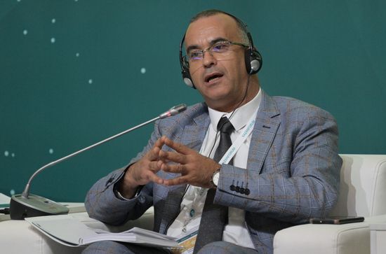 Najeh Missaoui, President and CEO of Tunis Afrique Presse, at the session on Russia and the Islamic World: Media Cooperation for Sustainable Development and Economic Prosperity as part of the XIV International Economic Forum RUSSIA — ISLAMIC WORLD: KAZANFORUM 2023. Crediting the source is mandatory when using the photo. Location: Russia, Republic of Tatarstan, Kazan. Author: Alexandr Kryazhev/ANO “Directorate for Sports and Social Projects”. KAZANFORUM 2023. Russia and the Islamic World: Media Cooperation for Sustainable Development and Economic Prosperity