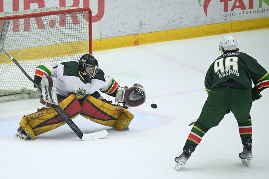 The Golden Puck ice hockey tournament during the 14th Russia - Islamic World: KazanForum International Economic Forum. Crediting the source is mandatory when using the photo. Location: Russia, Republic of Tatarstan, Kazan. Author: Ramil Sitdikov/ANO “Directorate for Sports and Social Projects”. KAZANFORUM 2023. Golden Puck tournament