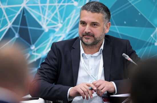 Alikhan Khashyev, Advisor to the Investment Commissioner in the Central Federal District, Director of Investments of the Central Federal District Association, at the session, Presentation of investment prospects of Russian regions for partners from the OIC member states, held as part of the 14th Russia - Islamic World: KazanForum International Economic Forum. Crediting the source is mandatory when using the photo. Location: Russia, Republic of Tatarstan, Kazan. Author: Pavel Lisitsyn/ANO “Directorate for Sports and Social Projects”. KAZANFORUM 2023. Presentation of investment prospects of Russian regions for partners from the OIC member states