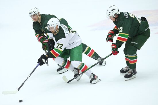The Golden Puck ice hockey tournament held as part of the 14th Russia - Islamic World: KazanForum International Economic Forum. Crediting the source is mandatory when using the photo. Location: Russia, Republic of Tatarstan, Kazan. Author: Ramil Sitdikov/ANO “Directorate for Sports and Social Projects”. KAZANFORUM 2023. Golden Puck tournament