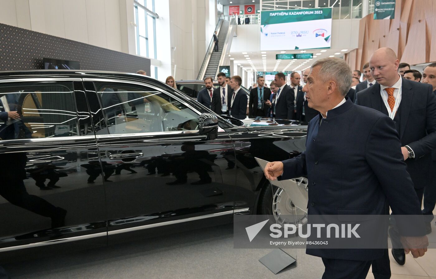 Head of Republic of Tatarstan Rustam Minnikhanov visits KAZANFORUM 2023