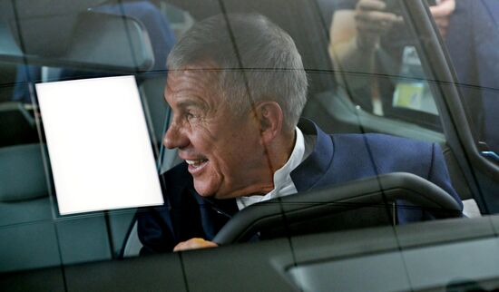 Head of the Republic of Tatarstan Rustam Minnikhanov visits the 14th Russia - Islamic World: KazanForum International Economic Forum. Crediting the source is mandatory when using the photo. Location: Russia, Republic of Tatarstan, Kazan. Author: Evgeny Biyatov/ANO “Directorate for Sports and Social Projects”. Head of Republic of Tatarstan Rustam Minnikhanov visits KAZANFORUM 2023