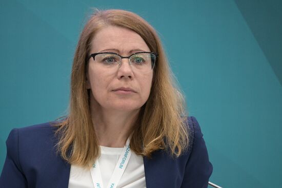 Anna Kulashova, Kaspersky Lab Managing Director for Russia and the CIS, at the session, Cybersecurity Technologies: Exporting Solutions for Critical Information Infrastructure, held as part of the 14th Russia - Islamic World: KazanForum International Economic Forum. Crediting the source is mandatory when using the photo. Location: Russia, Republic of Tatarstan, Kazan. Author: Vladimir Astapkovich/ANO “Directorate for Sports and Social Projects”. KAZANFORUM 2023. Cybersecurity Technologies: Exporting Solutions for Critical Information Infrastructure