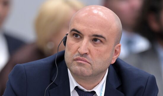 Acting Director General of the Office for International Trade in Services of the Ministry of Trade of the Republic of Turkiye Yusuf Karakas at the Russia - Turkiye session held as part of the 14th Russia - Islamic World: KazanForum International Economic Forum. Crediting the source is mandatory when using the photo. Location: Russia, Republic of Tatarstan, Kazan. Author: Pavel Lisitsyn/ANO “Directorate for Sports and Social Projects”. KAZANFORUM 2023. Russia - Turkiye