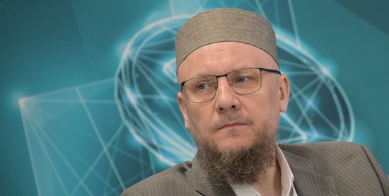 President, Member of the Presidium of the Association of Muslim Entrepreneurs of the Russian Federation Aidar Shagimardanov, at the session, Russia – Countries of the Muslim World in the New Matrix of International Economic Relations, held as part of the 14th Russia - Islamic World: KazanForum International Economic Forum. Crediting the source is mandatory when using the photo. Location: Russia, Republic of Tatarstan, Kazan. Author: Vladimir Astapkovich/ANO “Directorate for Sports and Social Projects”. KAZANFORUM 2023. Russia – Countries of Muslim World in New Matrix of International Economic Relations