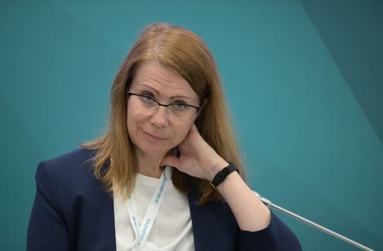 Anna Kulashova, Kaspersky Lab Managing Director for Russia and the CIS, at the session, Cybersecurity Technologies: Exporting Solutions for Critical Information Infrastructure, held as part of the 14th Russia - Islamic World: KazanForum International Economic Forum. Crediting the source is mandatory when using the photo. Location: Russia, Republic of Tatarstan, Kazan. Author: Vladimir Astapkovich/ANO “Directorate for Sports and Social Projects”. KAZANFORUM 2023. Cybersecurity Technologies: Exporting Solutions for Critical Information Infrastructure