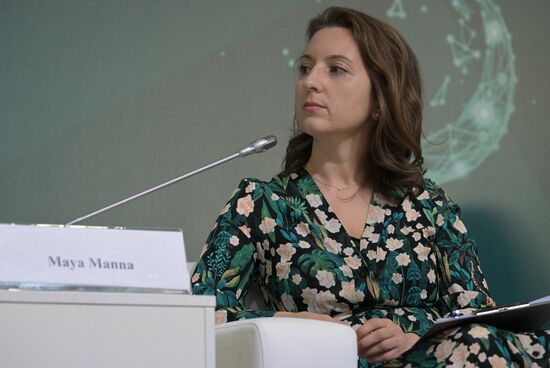 Head of RT Arabic Maya Manna at the session on Russia and the Islamic World: Media Cooperation for Sustainable Development and Economic Prosperity as part of the XIV International Economic Forum RUSSIA — ISLAMIC WORLD: KAZANFORUM 2023. Crediting the source is mandatory when using the photo. Location: Russia, Republic of Tatarstan, Kazan. Author: Alexandr Kryazhev/ANO “Directorate for Sports and Social Projects”. KAZANFORUM 2023. Russia and the Islamic World: Media Cooperation for Sustainable Development and Economic Prosperity