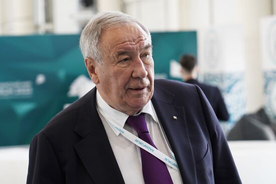 Member of the International Olympic Committee, President of the Russian Tennis Federation Shamil Tarpishchev ahead of the Sport is a Factor of Sustainable Partnership session held as part of the 14th Russia - Islamic World: KazanForum International Economic Forum. Photos may be used subject to the terms in the forum-specific section of the media bank. Location: Russia, Republic of Tatarstan, Kazan. Author: Alexei Danichev/ANO “Directorate for Sports and Social Projects”. KAZANFORUM 2023. Sport is a factor of sustainable partnership