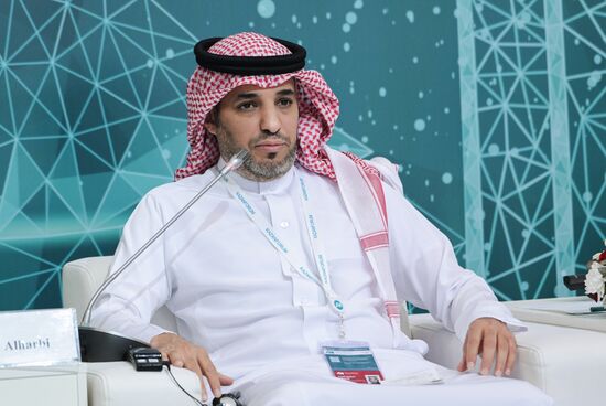 Yousif Salem Alharbi, Director of the Halal Center, General Directorate for Food and Medicines of the Kingdom of Saudi Arabia (SFDA), at the Drivers for the development of Russian AIC export: Halal products session held as part of the 14th Russia - Islamic World: KazanForum International Economic Forum. Photos may be used subject to the terms in the forum-specific section of the media bank. Location: Russia, Republic of Tatarstan, Kazan. Author: Alexey Nikolskiy/ANO “Directorate for Sports and Social Projects”. KAZANFORUM 2023. Drivers for the development of Russian AIC export: Halal products