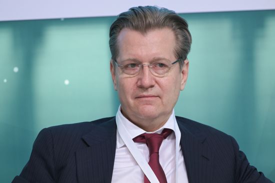 Russian Deputy Minister of Agriculture Sergei Levin at the Drivers for the development of Russian AIC export: Halal products session held as part of the 14th Russia - Islamic World: KazanForum International Economic Forum. Photos may be used subject to the terms in the forum-specific section of the media bank. Location: Russia, Republic of Tatarstan, Kazan. Author: Alexey Nikolskiy/ANO “Directorate for Sports and Social Projects”. KAZANFORUM 2023. Drivers for the development of Russian AIC export: Halal products