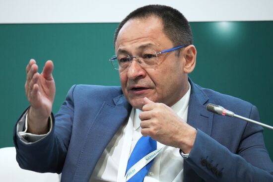 Uzbekistani Minister of Youth Policy and Sports Adham Ikramov at the Sport is a Factor of Sustainable Partnership session held as part of the 14th Russia - Islamic World: KazanForum International Economic Forum. Photos may be used subject to the terms in the forum-specific section of the media bank. Location: Russia, Republic of Tatarstan, Kazan. Author: Alexei Danichev/ANO “Directorate for Sports and Social Projects”. KAZANFORUM 2023. Sport is a factor of sustainable partnership