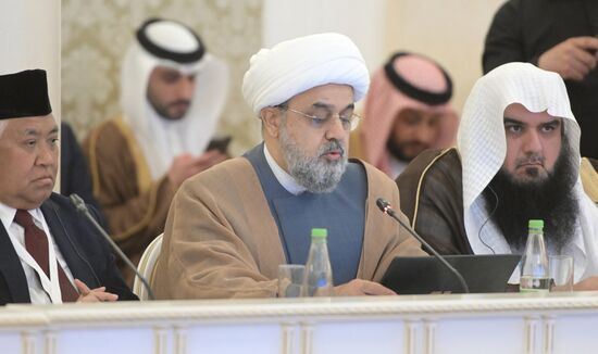 Hamid Shahriari, Secretary-General of the World Forum for Proximity of Islamic Schools of Thought, takes part in a meeting of the Russia-Islamic World Strategic Vision Group, part of the 14th International Economic Forum RUSSIA — ISLAMIC WORLD: KAZANFORUM. Photos may be used as stated in the media bank's Forum section. Location: Russia, Republic of Tatarstan, Kazan. Author: Pavel Lisitsyn/ANO “Directorate for Sports and Social Projects”. KAZANFORUM 2023. Russia-Islamic World Strategic Vision Group