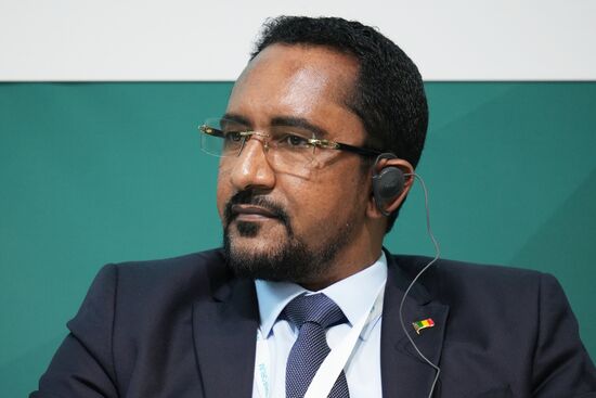 Moussa Ag Attaye, Minister of Youth and Sports, responsible for civic education and the formation of civic consciousness of the Republic of Mali, at the Sport is a Factor of Sustainable Partnership session held as part of the 14th Russia - Islamic World: KazanForum International Economic Forum. Photos may be used subject to the terms in the forum-specific section of the media bank. Location: Russia, Republic of Tatarstan, Kazan. Author: Alexei Danichev/ANO “Directorate for Sports and Social Projects”. KAZANFORUM 2023. Sport is a factor of sustainable partnership