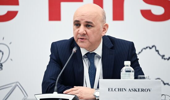 Elchin Askerov, Board Chairman, Eurasian Office, Youth Forum, Organization of Islamic Cooperation, takes part in the session OIC Young Diplomats Forum, part of the 14th International Economic Forum RUSSIA — ISLAMIC WORLD: KAZANFORUM. Photos may be used as stated in the media bank's Forum section. Location: Russia, Republic of Tatarstan, Kazan. Author: Alexey Maishev/ANO “Directorate for Sports and Social Projects”. KAZANFORUM 2023. OIC Young Diplomats Forum