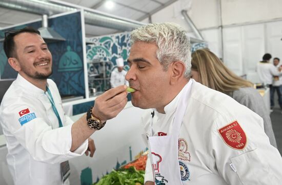 The International Chefs' Cup during the 14th Russia - Islamic World: KazanForum international economic forum. National teams from 11 countries compete in culinary art. Photos may be used subject to the terms in the forum-specific section of the media bank. Location: Russia, Republic of Tatarstan, Kazan. Author: Kirill Kallinikov/ANO “Directorate for Sports and Social Projects”. KAZANFORUM 2023. International Chefs' Cup