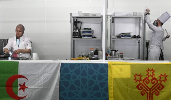 The International Chefs' Cup during the 14th Russia - Islamic World: KazanForum international economic forum. National teams from 11 countries compete in culinary art. Photos may be used subject to the terms in the forum-specific section of the media bank. Location: Russia, Republic of Tatarstan, Kazan. Author: Kirill Kallinikov/ANO “Directorate for Sports and Social Projects”. KAZANFORUM 2023. International Chefs' Cup