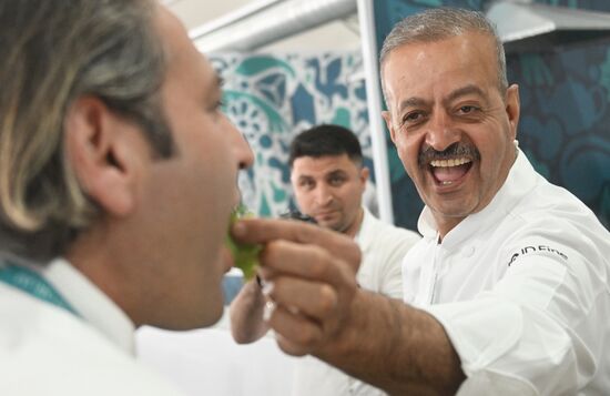 The International Chefs' Cup during the 14th Russia - Islamic World: KazanForum international economic forum. National teams from 11 countries compete in culinary art. Photos may be used subject to the terms in the forum-specific section of the media bank. Location: Russia, Republic of Tatarstan, Kazan. Author: Kirill Kallinikov/ANO “Directorate for Sports and Social Projects”. KAZANFORUM 2023. International Chefs' Cup
