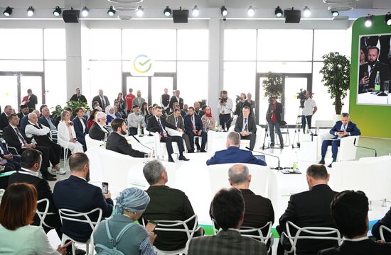 SBER Leadership in the Development of Partnership Finance in the Russian Federation, a session during the 14th Russia - Islamic World: KazanForum international economic forum. Photos may be used subject to the terms in the forum-specific section of the media bank. Location: Russia, Republic of Tatarstan, Kazan. Author: Ramil Sitdikov/ANO “Directorate for Sports and Social Projects”. KAZANFORUM 2023. SBER Leadership in the Development of Partnership Finance in the Russian Federation