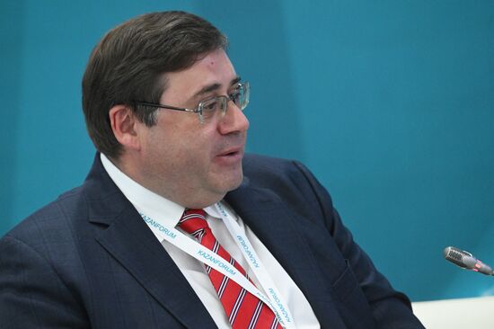 Chairman of the Moscow Exchange Supervisory Board Sergei Shevtsov at the Development of the Market for Digital Financial Assets session held as part of the 14th Russia - Islamic World: KazanForum International Economic Forum. Photos may be used subject to the terms in the forum-specific section of the media bank. Location: Russia, Republic of Tatarstan, Kazan. Author: Kirill Kallinikov/ANO “Directorate for Sports and Social Projects”. KAZANFORUM 2023. Development of the Market for Digital Financial Assets
