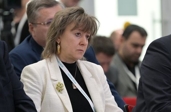 General Director of the Russian Export Center Veronika Nikishina at the Russia - Azerbaijan session held as part of the 14th Russia - Islamic World: KazanForum International Economic Forum. Photos may be used subject to the terms in the forum-specific section of the media bank. Location: Russia, Republic of Tatarstan, Kazan. Author: Alexandr Kryazhev/ANO “Directorate for Sports and Social Projects”. KAZANFORUM 2023. Russia - Azerbaijan