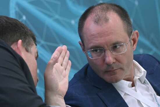 First Deputy Chair of the Bank of Russia Vladimir Chistykhin at the session, Prospects of Legal Regulation of Partner Financing in Russia, held as part of the 14th Russia - Islamic World: KazanForum International Economic Forum. Photos may be used subject to the terms in the forum-specific section of the media bank. Location: Russia, Republic of Tatarstan, Kazan. Author: Kirill Kallinikov/ANO “Directorate for Sports and Social Projects”. KAZANFORUM 2023. Prospects of Legal Regulation of Partner Financing in Russia