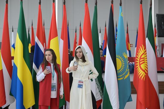 Guests of the 14th Russia - Islamic World: KazanForum International Economic Forum. Photos may be used subject to the terms in the forum-specific section of the media bank. Location: Russia, Republic of Tatarstan, Kazan. Author: Vladimir Astapkovich/ANO “Directorate for Sports and Social Projects”. KAZANFORUM 2023. Sidelines