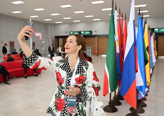 Guests of the 14th Russia - Islamic World: KazanForum International Economic Forum. Photos may be used subject to the terms in the forum-specific section of the media bank. Location: Russia, Republic of Tatarstan, Kazan. Author: Ilya Pitalev/ANO “Directorate for Sports and Social Projects”. KAZANFORUM 2023. Sidelines