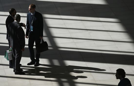 Participants of the 14th Russia - Islamic World: KazanForum International Economic Forum. Photos may be used subject to the terms in the forum-specific section of the media bank. Location: Russia, Republic of Tatarstan, Kazan. Author: Kirill Kallinikov/ANO “Directorate for Sports and Social Projects”. KAZANFORUM 2023. Sidelines