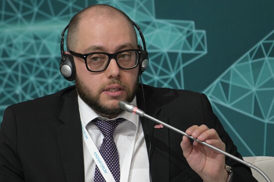 Sagid Zaremukov, Director of the National Congress Bureau. Hospitality by Halal Standards, a session during the 14th Russia - Islamic World: KazanForum international economic forum. Photos may be used subject to the terms in the forum-specific section of the media bank. Location: Russia, Republic of Tatarstan, Kazan. Author: Alexey Nikolskiy/ANO “Directorate for Sports and Social Projects”. KAZANFORUM 2023. Hospitality by Halal Standards
