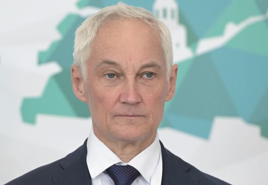 Russian First Deputy Prime Minister Andrei Belousov during the 14th Russia - Islamic World: KazanForum International Economic Forum. Photos may be used as stated in the media bank section concerning the forum. Location: Russia, Republic of Tatarstan, Kazan. Author: Pavel Lisitsyn/ANO “Directorate for Sports and Social Projects”. KAZANFORUM 2023. Sidelines