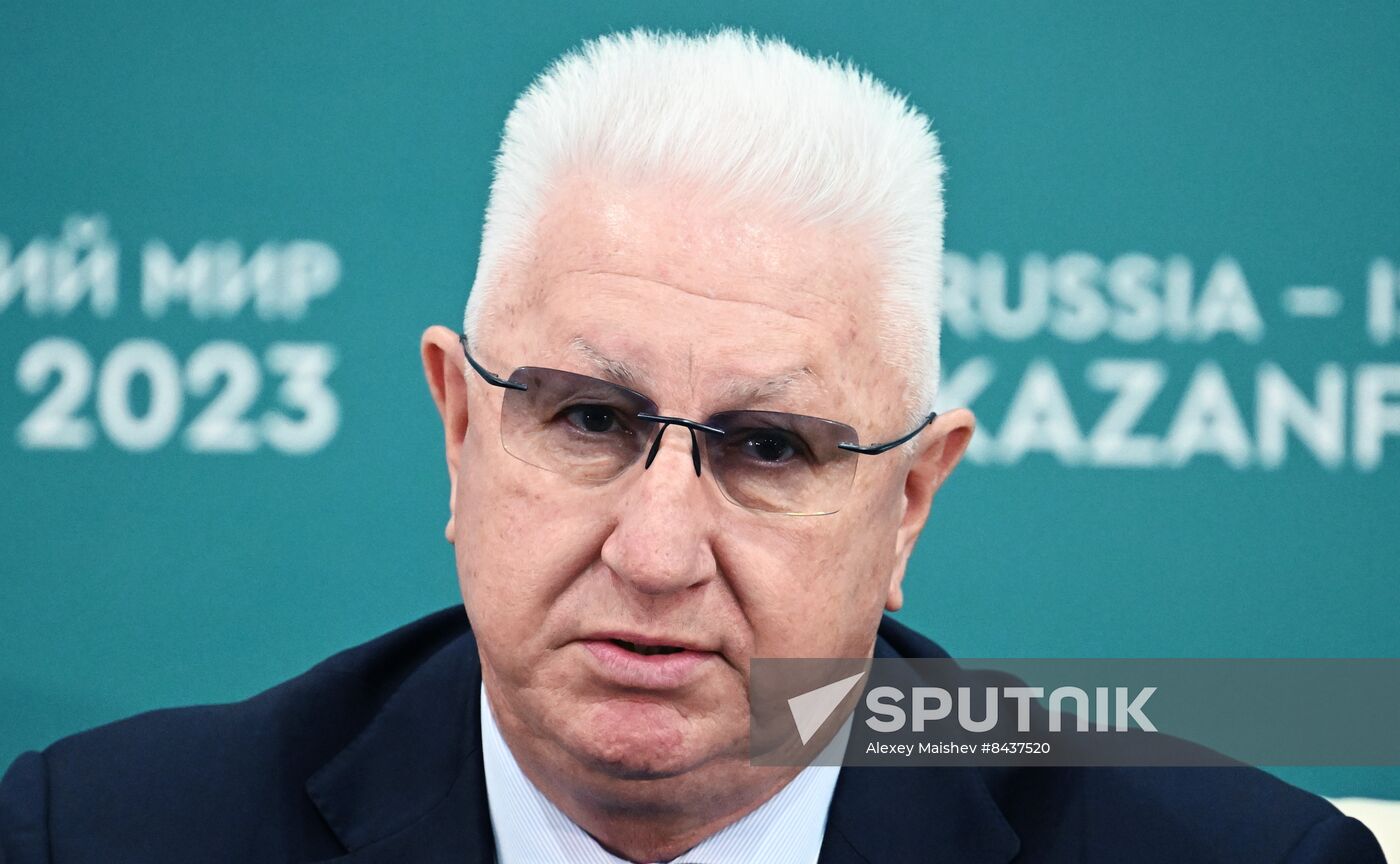 KAZANFORUM 2023. News conference on International Transport Corridor North-South. Russia-East: Logistics; Import-Export