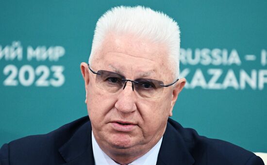 KAZANFORUM 2023. News conference on International Transport Corridor North-South. Russia-East: Logistics; Import-Export