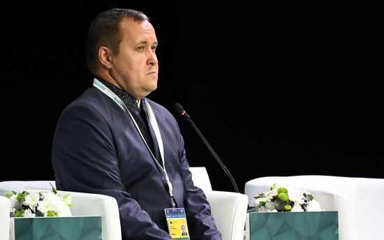 Deputy Head of the Press Service of the President of the Republic of Tatarstan Lazzat Khaidarov ahead of the plenary session of the Russia – Islamic World 14th International Economic Forum: Economy of Trust: Partnership between the Russian Federation and the OIC Countries. Photos may be used subject to the terms in the forum-specific section of the media bank. Location: Russia, Republic of Tatarstan, Kazan. Author: Maksim Bogodvid/ANO “Directorate for Sports and Social Projects”. KAZANFORUM 2023. Plenary session of the Russia – Islamic World 14th International Economic Forum