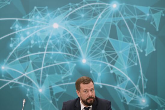 Dmitry Prokhorenky, Director of Foreign Network Development at the Russian Export Center, at the Russia - Uzbekistan session held as part of the 14th Russia - Islamic World: KazanForum International Economic Forum. Photos may be used subject to the terms in the forum-specific section of the media bank. Location: Russia, Republic of Tatarstan, Kazan. Author: Evgeny Biyatov/ANO “Directorate for Sports and Social Projects”. KAZANFORUM 2023. Russia - Uzbekistan