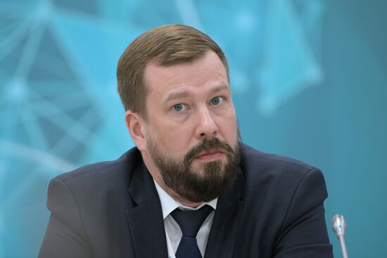 Dmitry Prokhorenko, Director of Foreign Network Development at the Russian Export Center, at the Russia - Uzbekistan session held as part of the 14th Russia - Islamic World: KazanForum International Economic Forum. Photos may be used subject to the terms in the forum-specific section of the media bank. Location: Russia, Republic of Tatarstan, Kazan. Author: Evgeny Biyatov/ANO “Directorate for Sports and Social Projects”. KAZANFORUM 2023. Russia - Uzbekistan