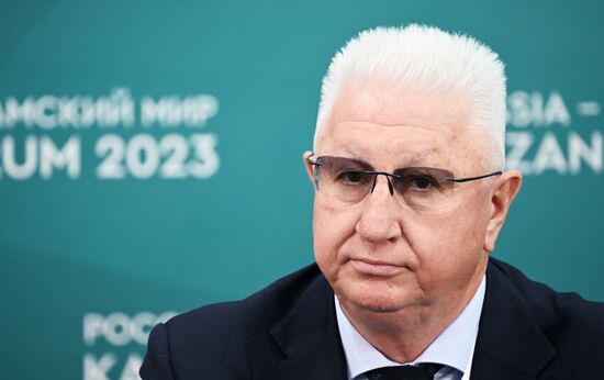 KAZANFORUM 2023. News conference on International Transport Corridor North-South. Russia-East: Logistics; Import-Export