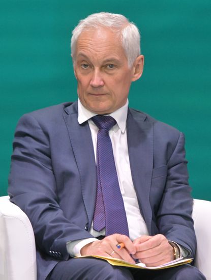 Russian First Deputy Prime Minister Andrei Belousov the plenary session of the Russia – Islamic World 14th International Economic Forum: Economy of Trust: Partnership between the Russian Federation and the OIC Countries. Photos may be used subject to the terms in the forum-specific section of the media bank. Location: Russia, Republic of Tatarstan, Kazan. Author: Evgeny Biyatov/ANO “Directorate for Sports and Social Projects”. KAZANFORUM 2023. Plenary session of the Russia – Islamic World 14th International Economic Forum