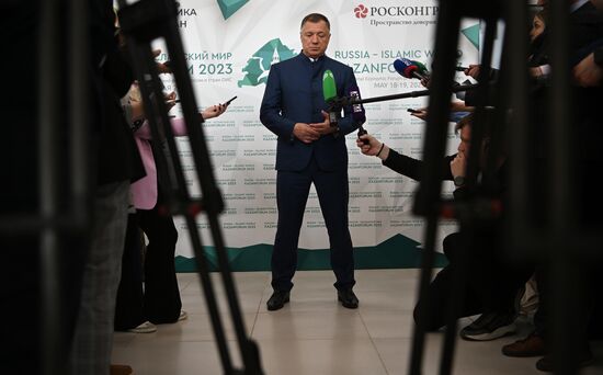 Deputy Prime Minister of Russia Marat Khusnullin at the 14th Russia - Islamic World: KazanForum International Economic Forum. Photos may be used subject to the terms in the forum-specific section of the media bank. Location: Russia, Republic of Tatarstan, Kazan. Author: Svetlana Shevchenko/ANO “Directorate for Sports and Social Projects”. KAZANFORUM 2023. Sidelines