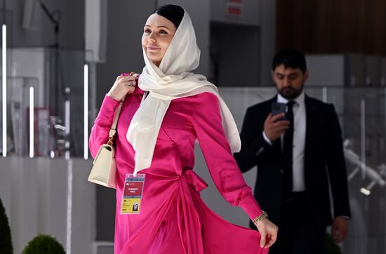 A participant of the 14th Russia - Islamic World: KazanForum International Economic Forum. Photos may be used subject to the terms in the forum-specific section of the media bank. Location: Russia, Republic of Tatarstan, Kazan. Author: Svetlana Shevchenko/ANO “Directorate for Sports and Social Projects”. KAZANFORUM 2023. Sidelines