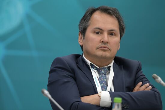 Khabib Abdullayev, Navoi CEO, at the Russia - Uzbekistan session held as part of the 14th Russia - Islamic World: KazanForum International Economic Forum. Photos may be used subject to the terms in the forum-specific section of the media bank. Location: Russia, Republic of Tatarstan, Kazan. Author: Evgeny Biyatov/ANO “Directorate for Sports and Social Projects”. KAZANFORUM 2023. Russia - Uzbekistan