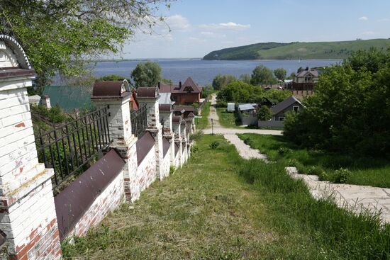The River Sviyaga as seen from the Sviyazhsk town island. Photos may be used as stated in the media bank section concerning the forum. Location: Russia, Republic of Tatarstan, Sviyazhsk. Author: Alexei Danichev/ANO “Directorate for Sports and Social Projects”. KAZANFORUM 2023. Sightseeing tour to the Town-Island of Sviyazhsk
