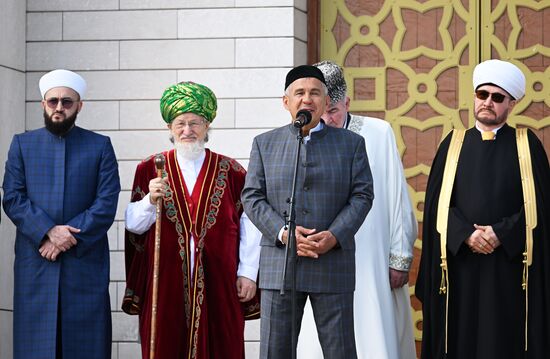 KAZANFORUM 2023. Head of Tatarstan Rustam Minnikhanov attends Izge Bolgar Zhyeny Festival
