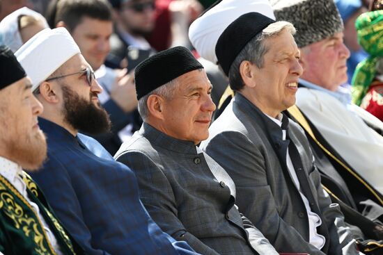KAZANFORUM 2023. Head of Tatarstan Rustam Minnikhanov attends Izge Bolgar Zhyeny Festival