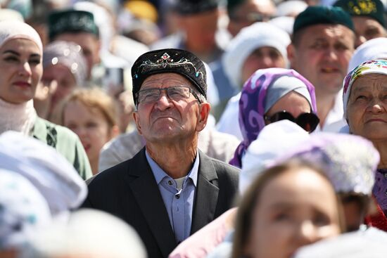 Attendees at the Izge Bolgar Zhyeny festival held as part of the XIV International Economic Forum "Russia - the Islamic World: KazanForum". Photos may be used as stated in the media bank section concerning the Forum. Location: Russia, Republic of Tatarstan, Bolgar. Author: Maksim Bogodvid/ANO “Directorate for Sports and Social Projects”. KAZANFORUM 2023. Izge Bolgar Zhyeny Festival