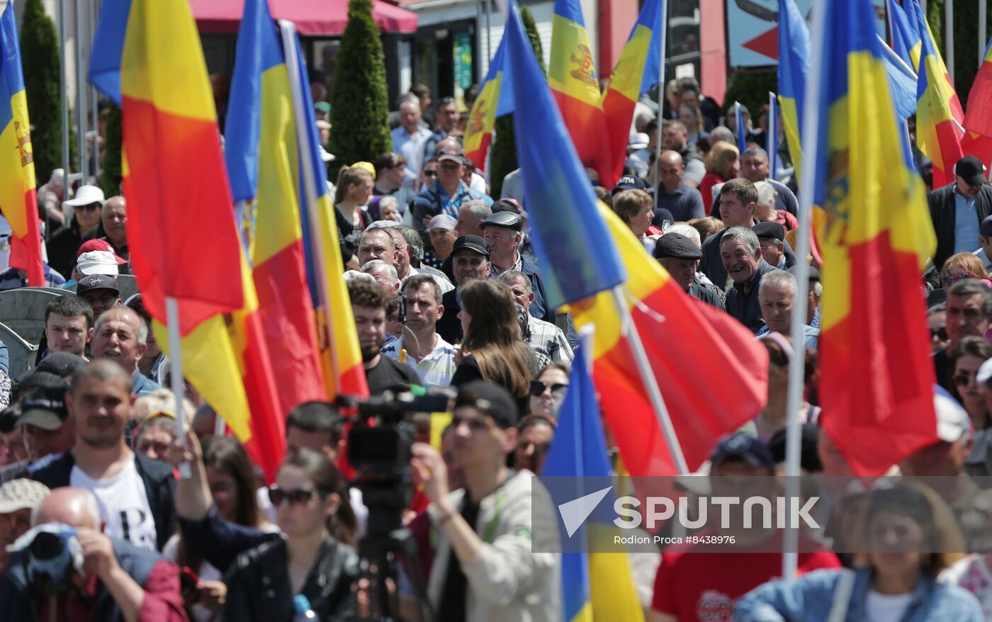 Moldova Politics Opposition Rally