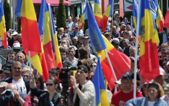 Moldova Politics Opposition Rally